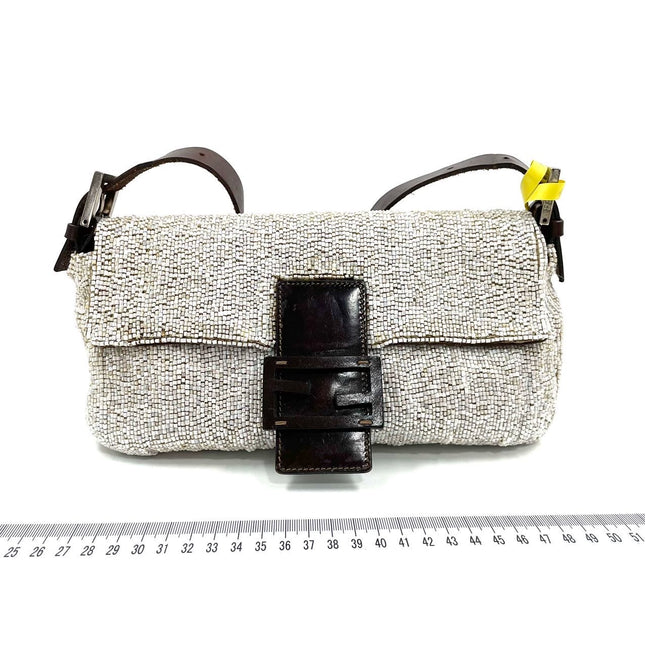 Sold FENDI Baguette White beads-Luxbags