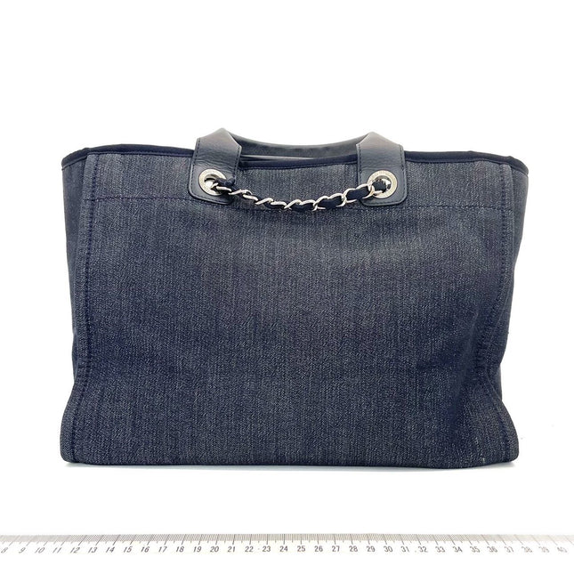 Sold Chanel Deauville Tote Denim Medium Orange Print