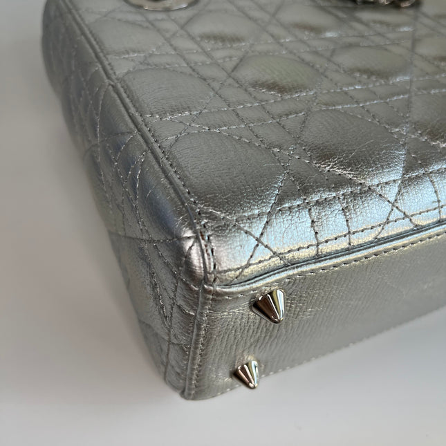 Sold  Lady Dior ABCdior Small Silver Cannage Lambskin Handbag