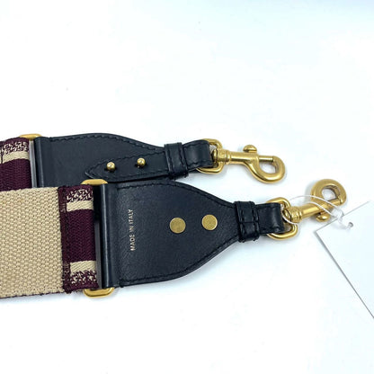 Dior Saddle Strap maroon canvas with Dior Logo