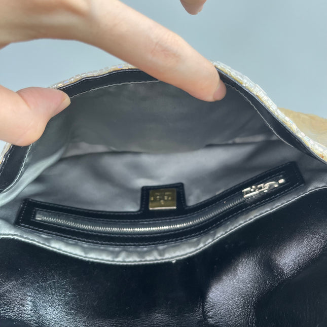 Sold Fendi Baguette in Cream Gold sequins