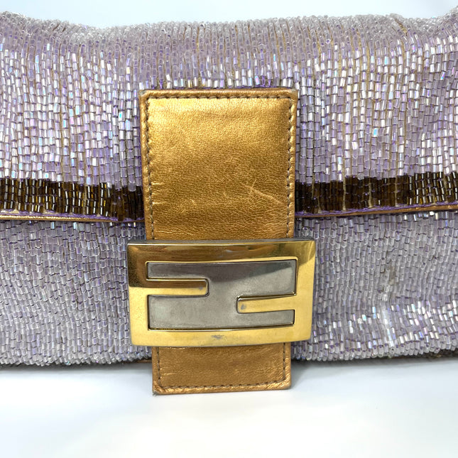 Sold FENDI Baguette Glitter beads Lilac