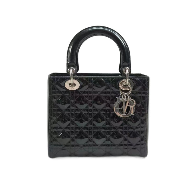 Sold Lady Dior Medium Bag Black Patent Leather (Part I)-Luxbags