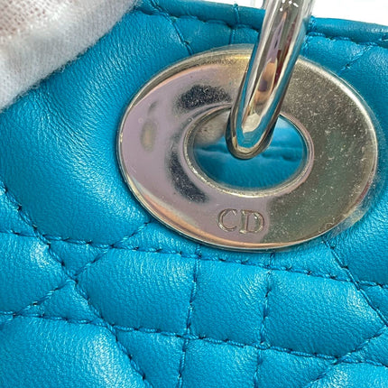 Sold Lady Dior Medium Bag Blue Cannage Lambskin Leather