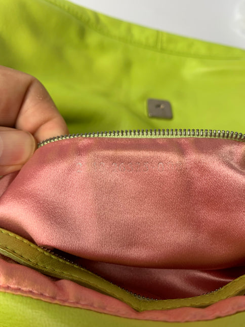 Sold Fendi Mamma Baguette Lime green lambskin leather