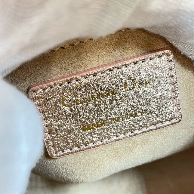 Lady Dior ABCdior Small Pink Irediscent and Metallic Cannage Lambskin Handbag