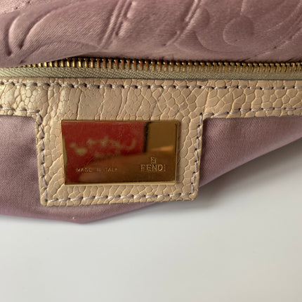 FENDI Baguette Purple Silk with embossed pattern