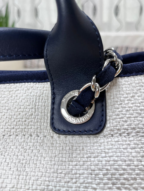 Sold Chanel Deauville Tote Medium White