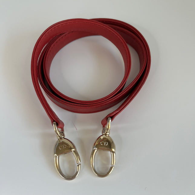 Sold Lady Dior Red Lambskin Cannage Leather Medium