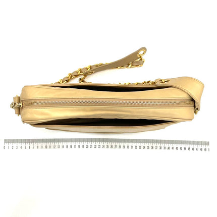 Chanel Camera Bag Beige with gold chains