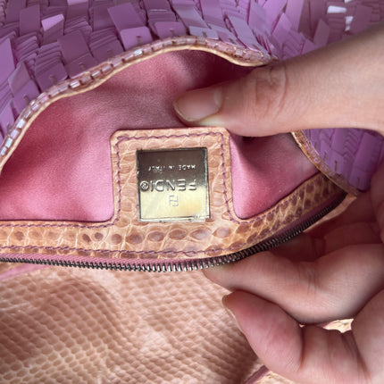 Sold Fendi Baguette Glitter Pink square sequins