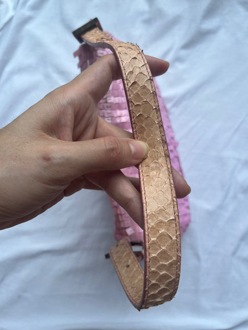 Sold Fendi Baguette Glitter Pink square sequins