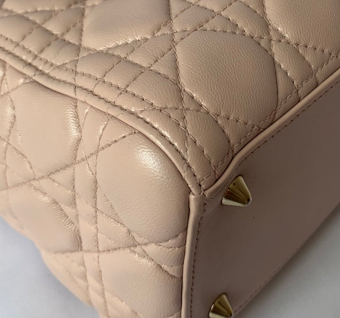 Sold Lady Dior Pink Cannage Leather Medium