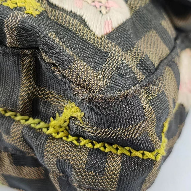 Sold FENDI Baguette Zucca Print with Flower Embroidery
