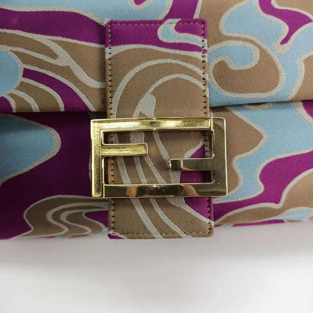 Sold FENDI Baguette Multicolor Silk with Psychedelic prints