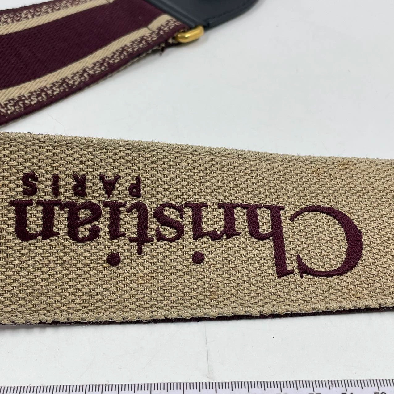 Dior Saddle Strap maroon canvas with Dior Logo