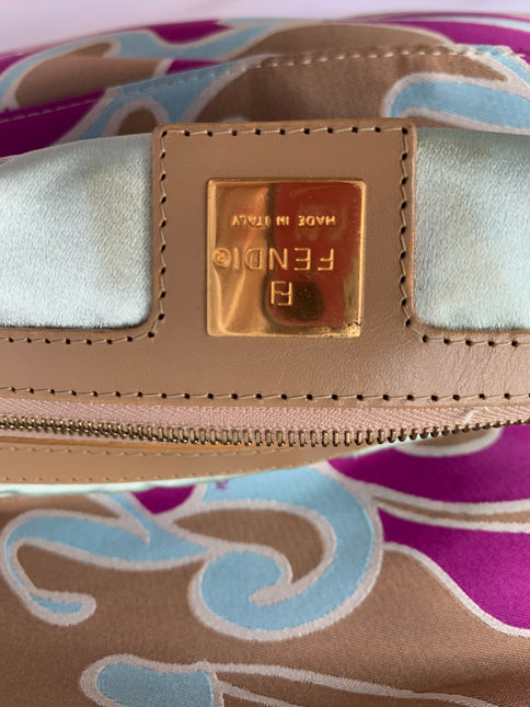 Sold FENDI Baguette Multicolor Silk with Psychedelic prints