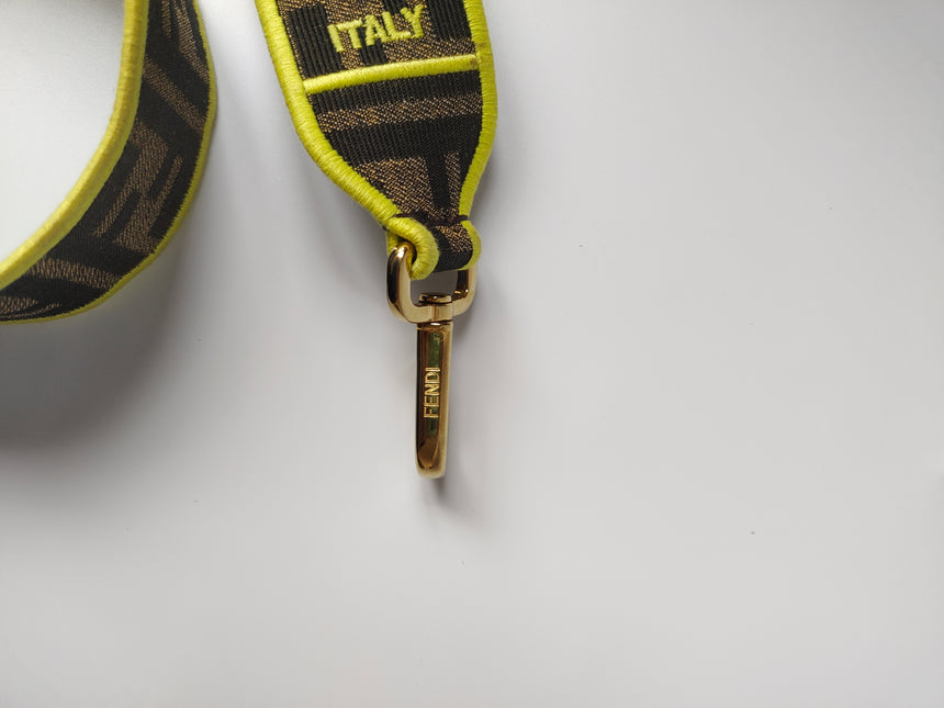 Sold FENDI Baguette Zucca Print canvas with Neon trimming