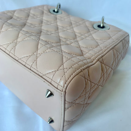 Sold Lady Dior Pink Cannage Leather Medium