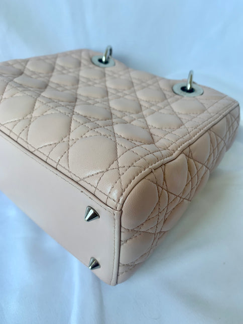 Sold Lady Dior Pink Cannage Leather Medium