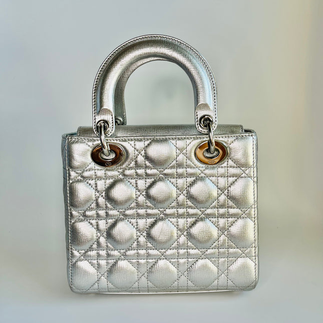 Sold  Lady Dior ABCdior Small Silver Cannage Lambskin Handbag