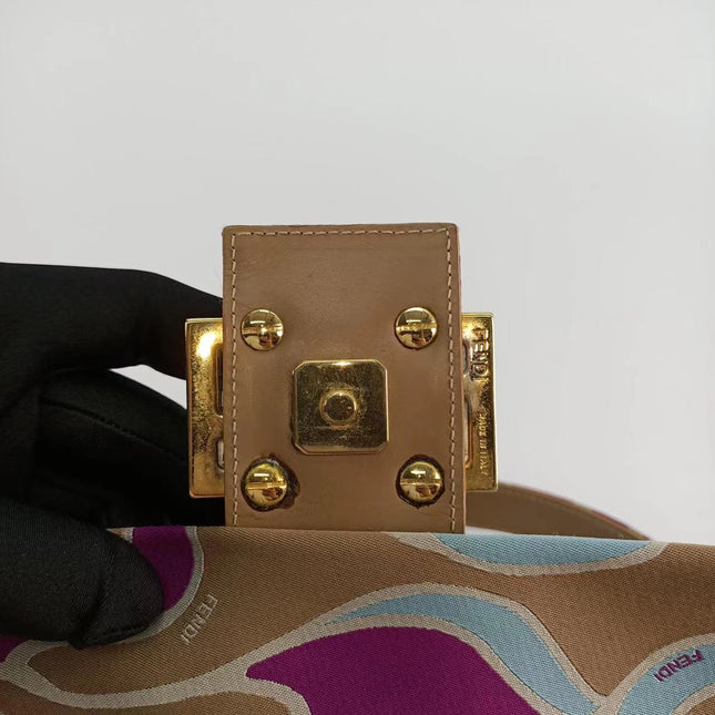 Sold FENDI Baguette Multicolor Silk with Psychedelic prints