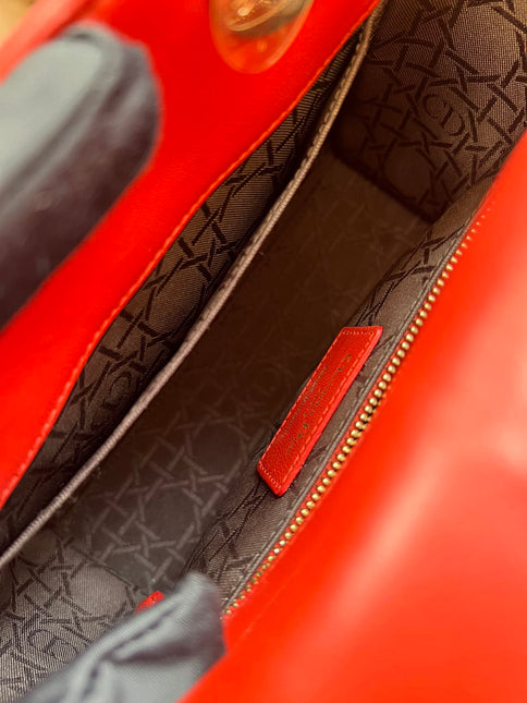 Sold Lady Dior Small My Abcdior Red Lambskin Cannage Leather