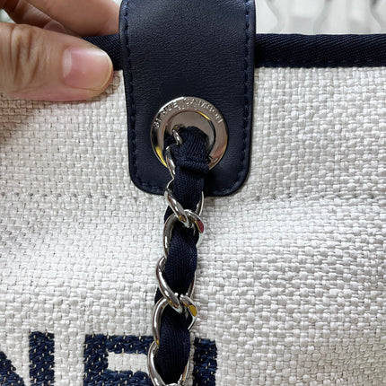 Sold Chanel Deauville Tote Medium White