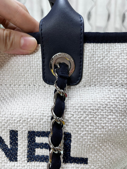 Sold Chanel Deauville Tote Medium White