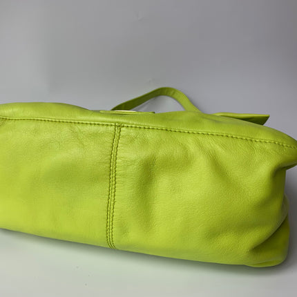Sold Fendi Mamma Baguette Lime green lambskin leather