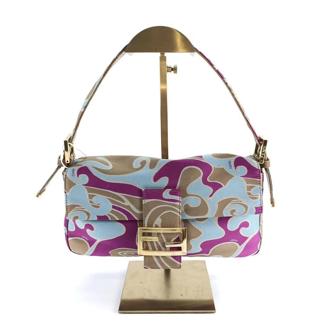 Sold FENDI Baguette Multicolor Silk with Psychedelic prints-Luxbags