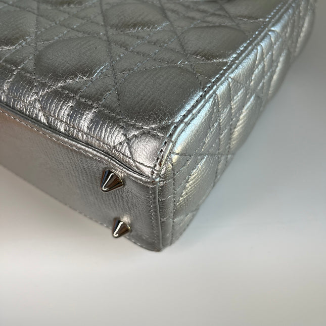 Sold  Lady Dior ABCdior Small Silver Cannage Lambskin Handbag