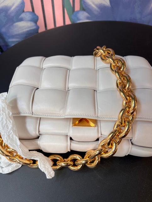 Sold Bottega Veneta Chain Cassete Ecru with gold chain