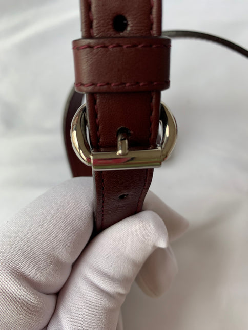 Sold Lady Dior Medium Burgundy Cannage Lambskin Leather with strap