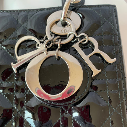 Sold Lady Dior Medium Bag Black Patent Leather