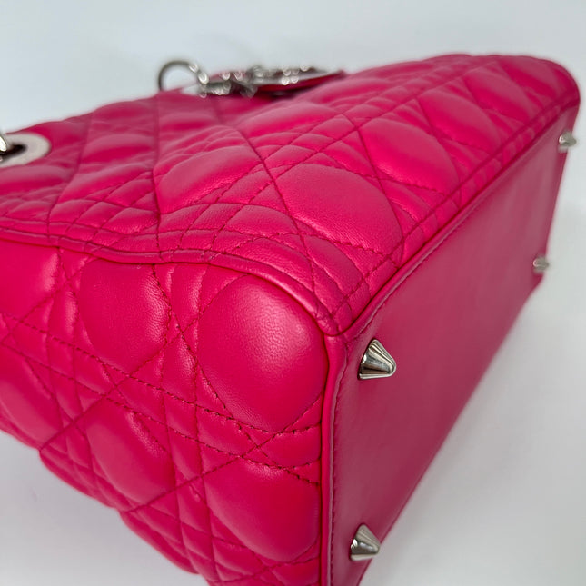 Sold Lady Dior Bag Medium Hot Pink Fuchsia Cannage Leather
