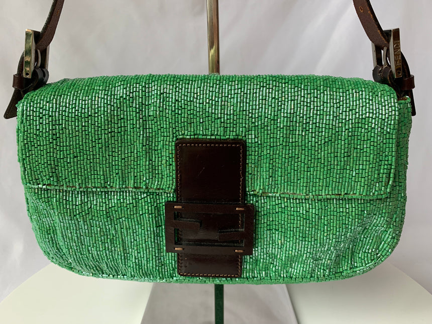 Sold Fendi Baguette Green beads Glitter