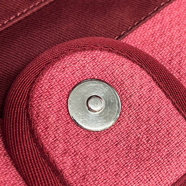 Sold Chanel Deauville Tote Red Denim Small