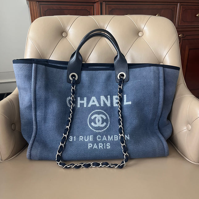Sold Chanel Deauville Tote Denim Medium
