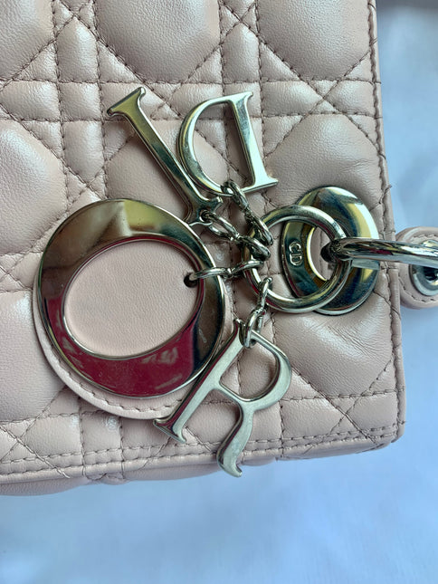 Sold Lady Dior Pink Cannage Leather Medium