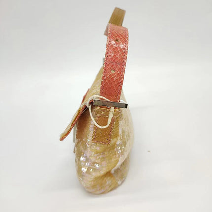 Sold Fendi Baguette Little Mermaid Glitter Pink circle sequins