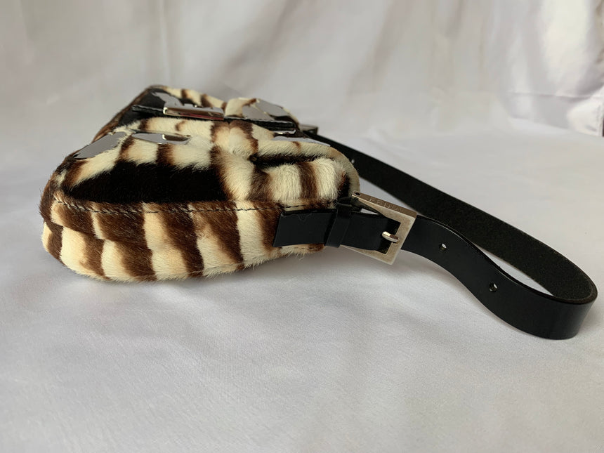 Sold Fendi Baguette Shoulderbag Ponyhair calfskin with metal plates