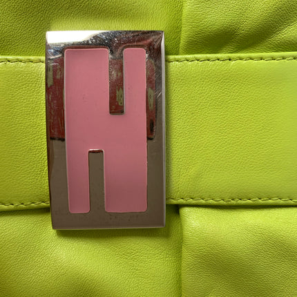 Sold Fendi Mamma Baguette Lime green lambskin leather