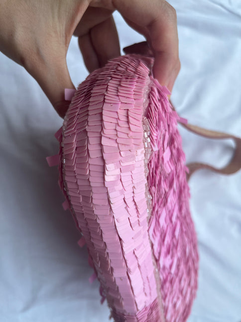 Sold Fendi Baguette Glitter Pink square sequins