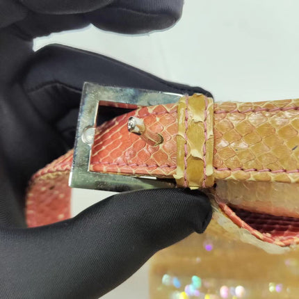 Sold Fendi Baguette Little Mermaid Glitter Pink circle sequins