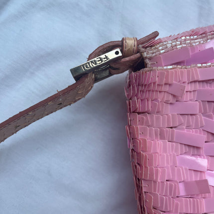 Sold Fendi Baguette Glitter Pink square sequins