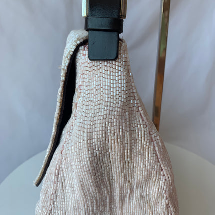 Sold Fendi Mamma Baguette White Glitter Beads