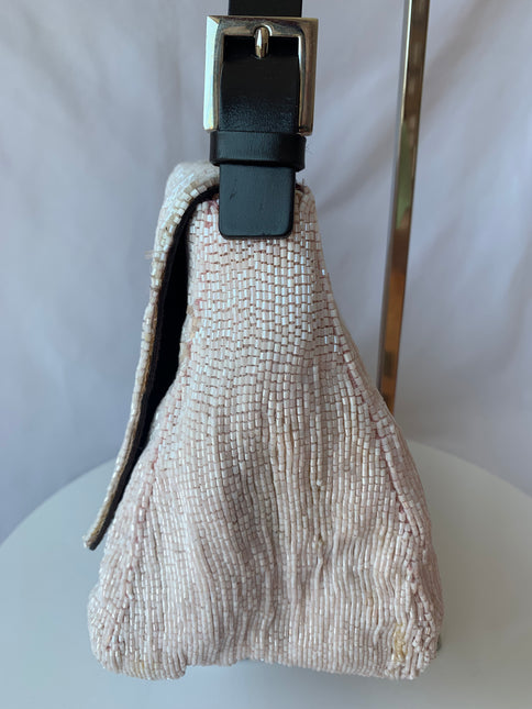 Sold Fendi Mamma Baguette White Glitter Beads