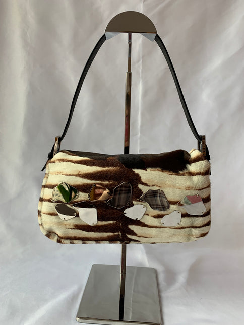 Sold Fendi Baguette Shoulderbag Ponyhair calfskin with metal plates