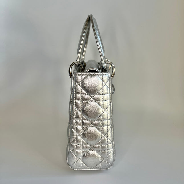 Sold  Lady Dior ABCdior Small Silver Cannage Lambskin Handbag
